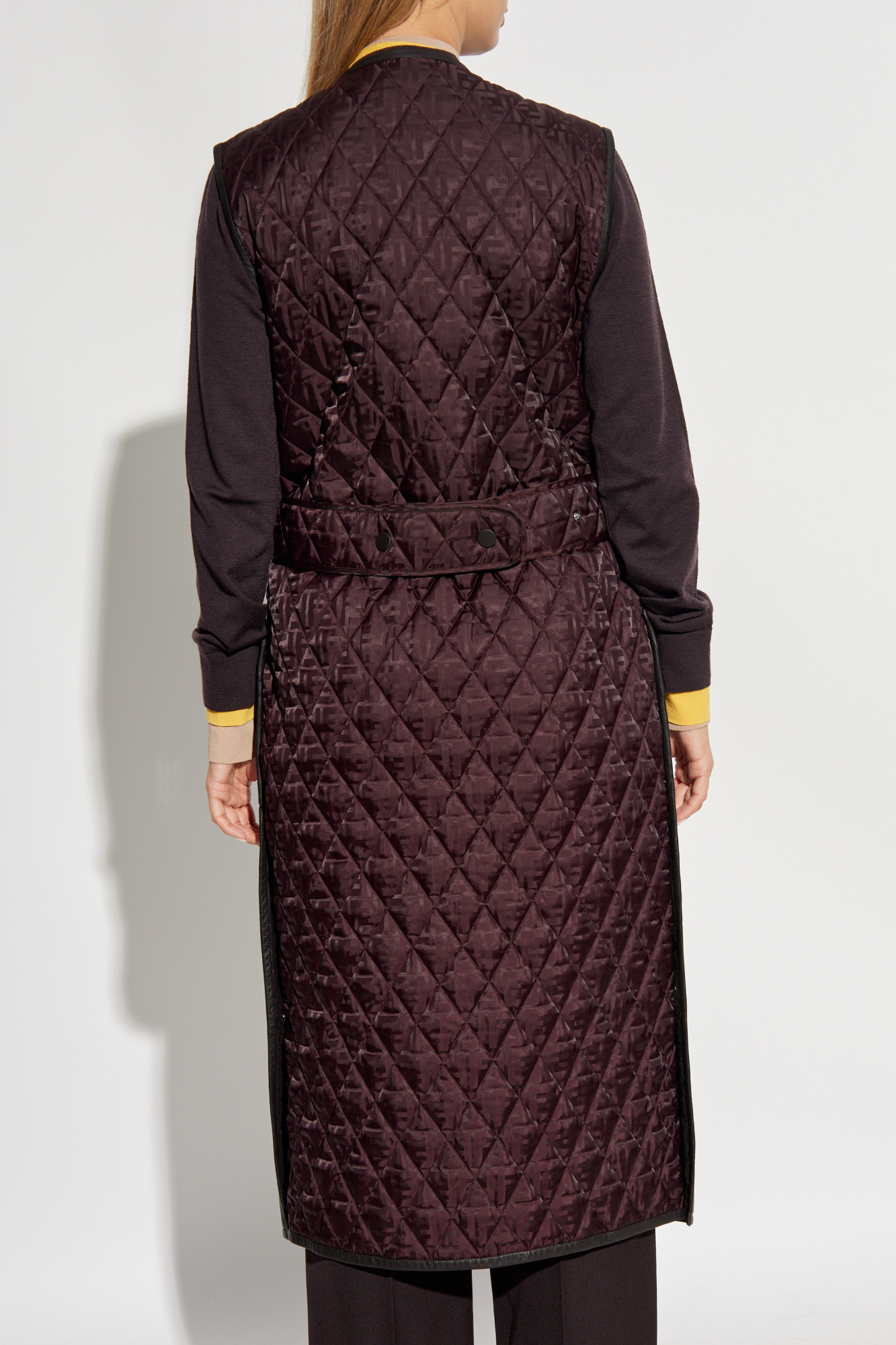 Fendi Long padded vest with leather front | Women's | Vitkac